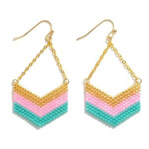 Seed Bead Chevron Earrings